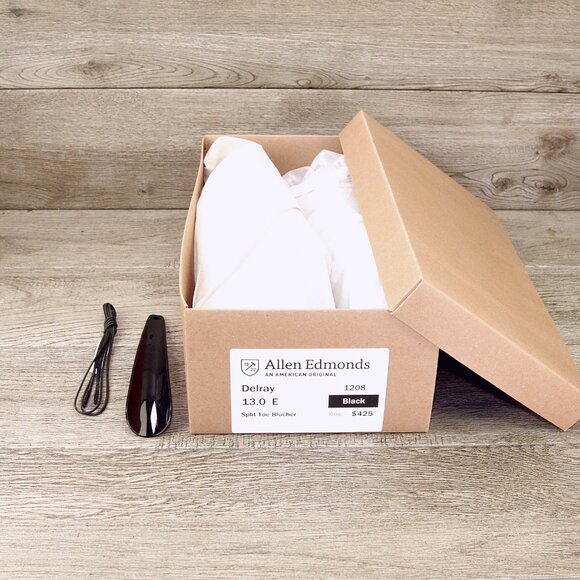 Allen Edmonds DELRAY Split Toe Blucher 13 E Black * add $15 new Trees - Picture 10 of 13